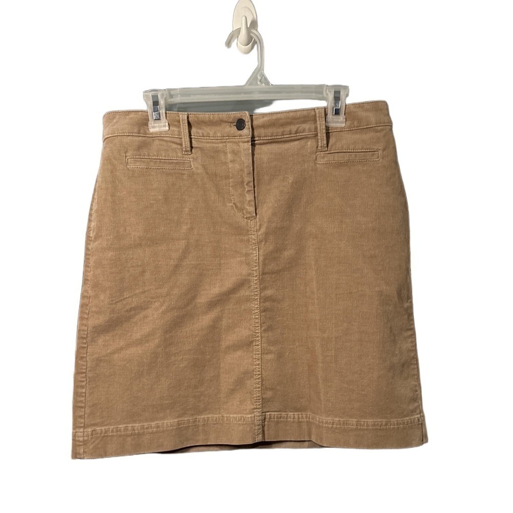 TALBOTS Size 10 Petite A-Line Beige Corduroy Skirt